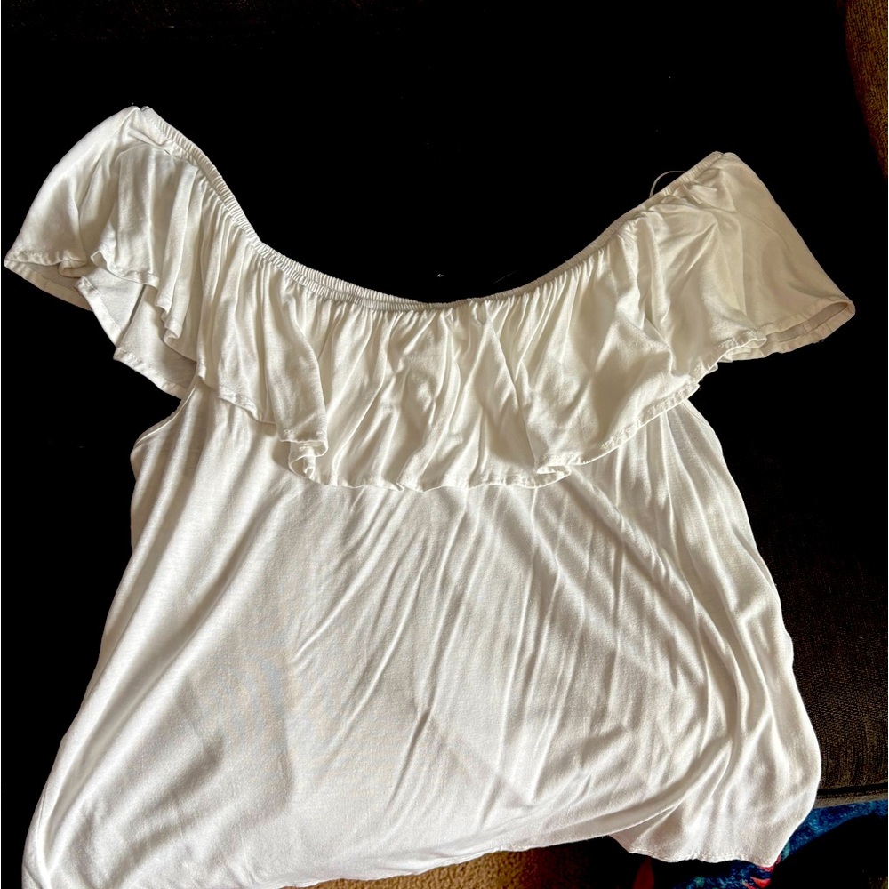 off shoulder ruffle top